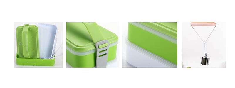 Portable Rectangle Food Container Lunch Box with handle