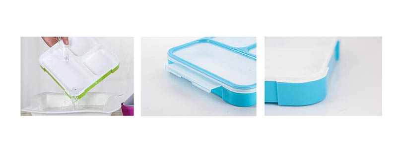 Square design Ultrathin Lunch Box with 3compartment
