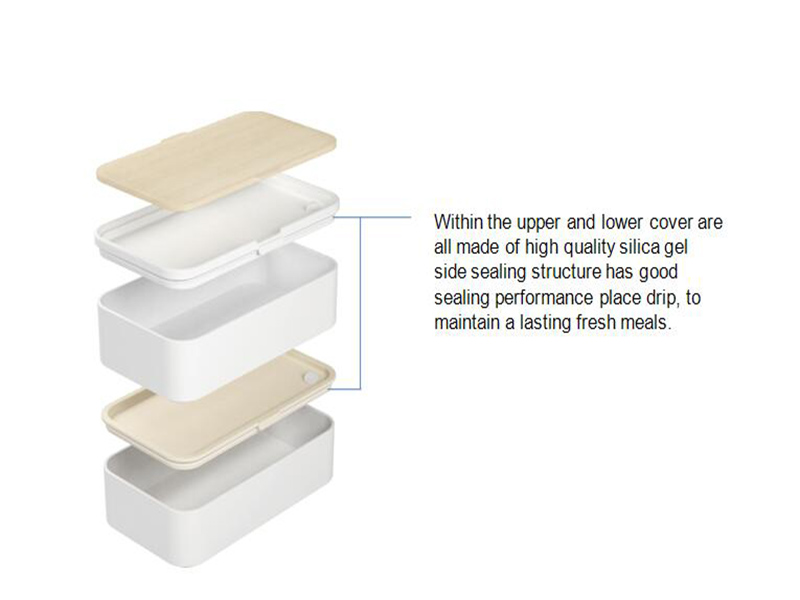 Eco friendly bento lunch box with special heatproof and leakproof silicone design