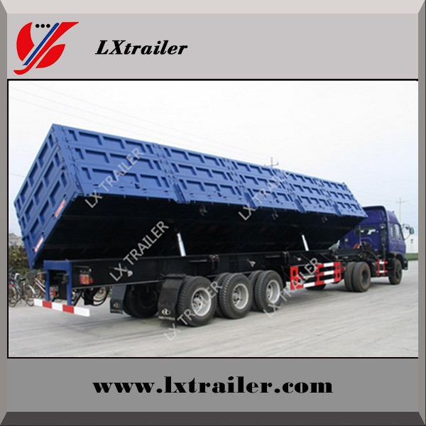 cheap price 23 4 axle tractor hydraulic cylinder side or rear end tipping dump truck semi trailer