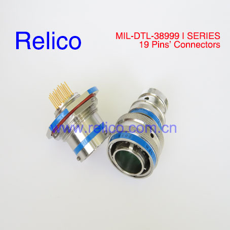 MILDTL38999 I Series Military Circular Connectors 19 Pins Stainless Steel Shell Plug And Receptacle