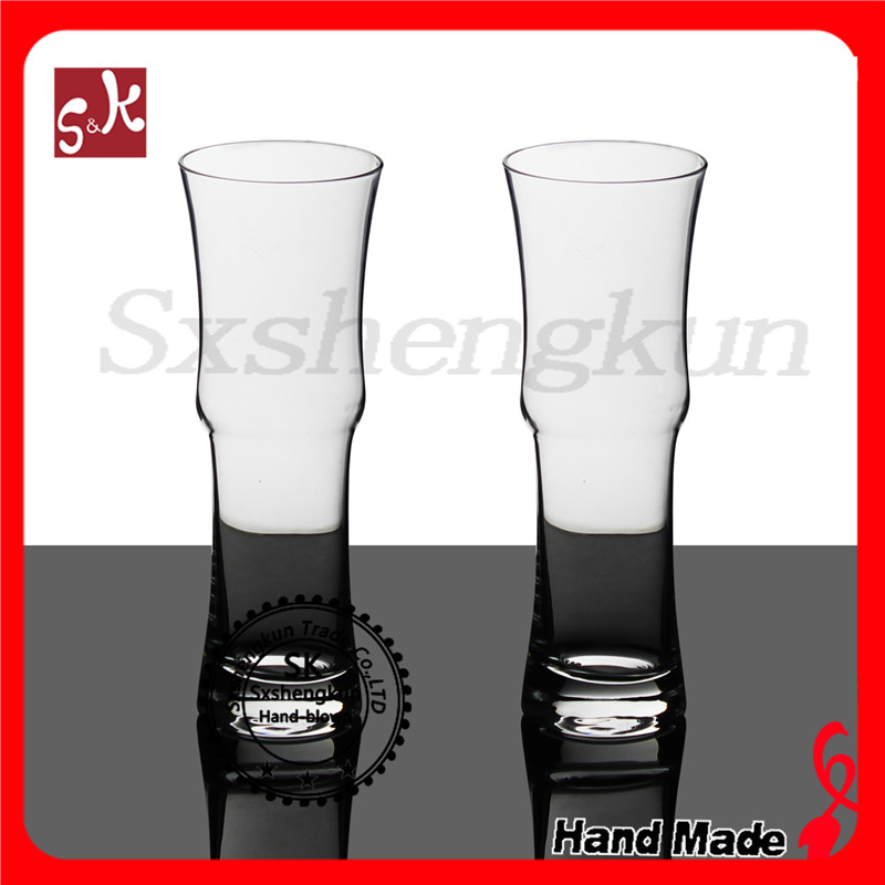 promotional gift handmade 450ml crystal beer glass with decal logo or golden decal