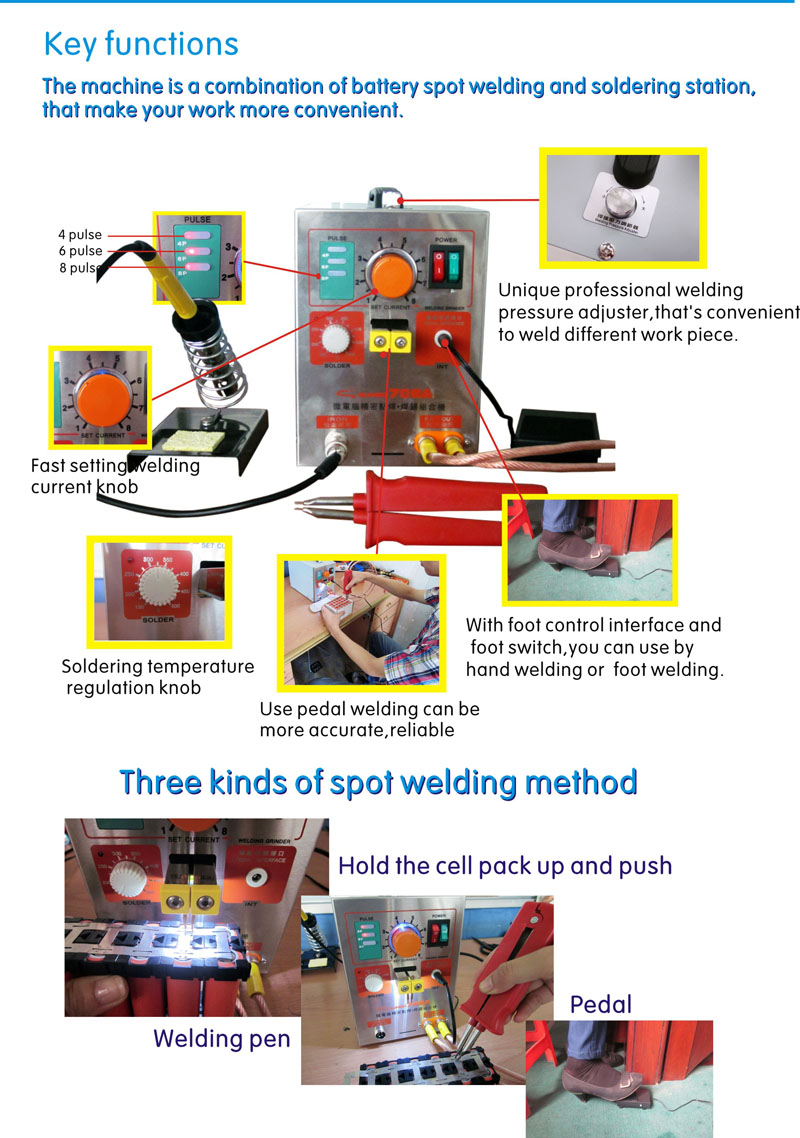 709A High Power Battery Spot Welder Soldering Station with Welding Pen