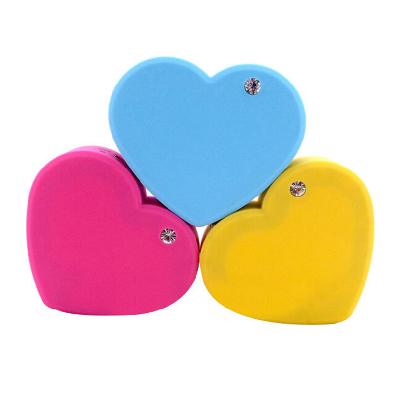 Factory price mini 5200mAh heart shape power bank for women gift