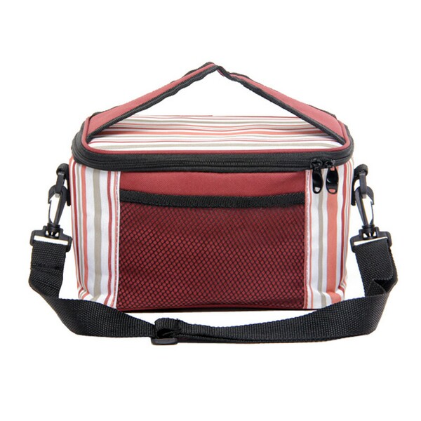 striped cooler bag