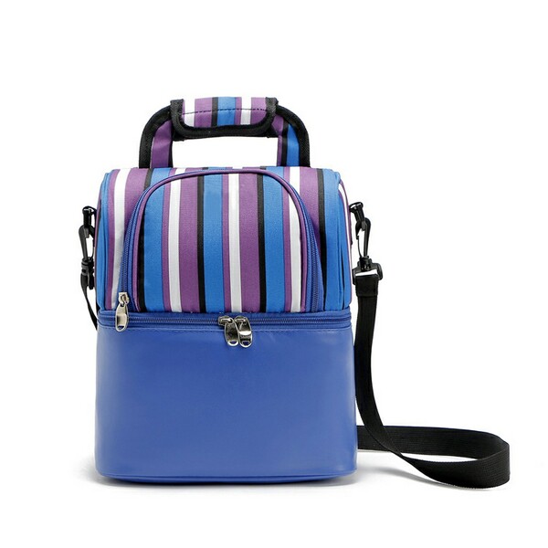 Striped Insulated Food Picnic Ice Cooler Tote Bag Striped Insulated Food Picnic Ice Cooler Tote Bag
