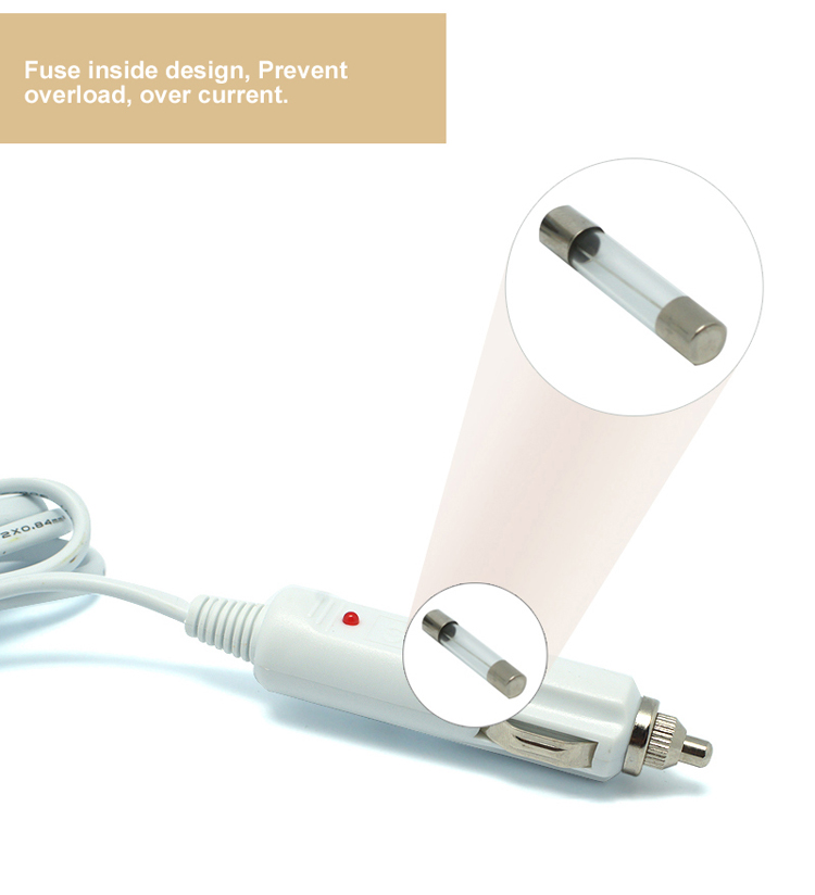 China Made Gold ABS 5V 31A 2 Cigarette lighter holes 2 USB Ports Car Charger with LCD screen display