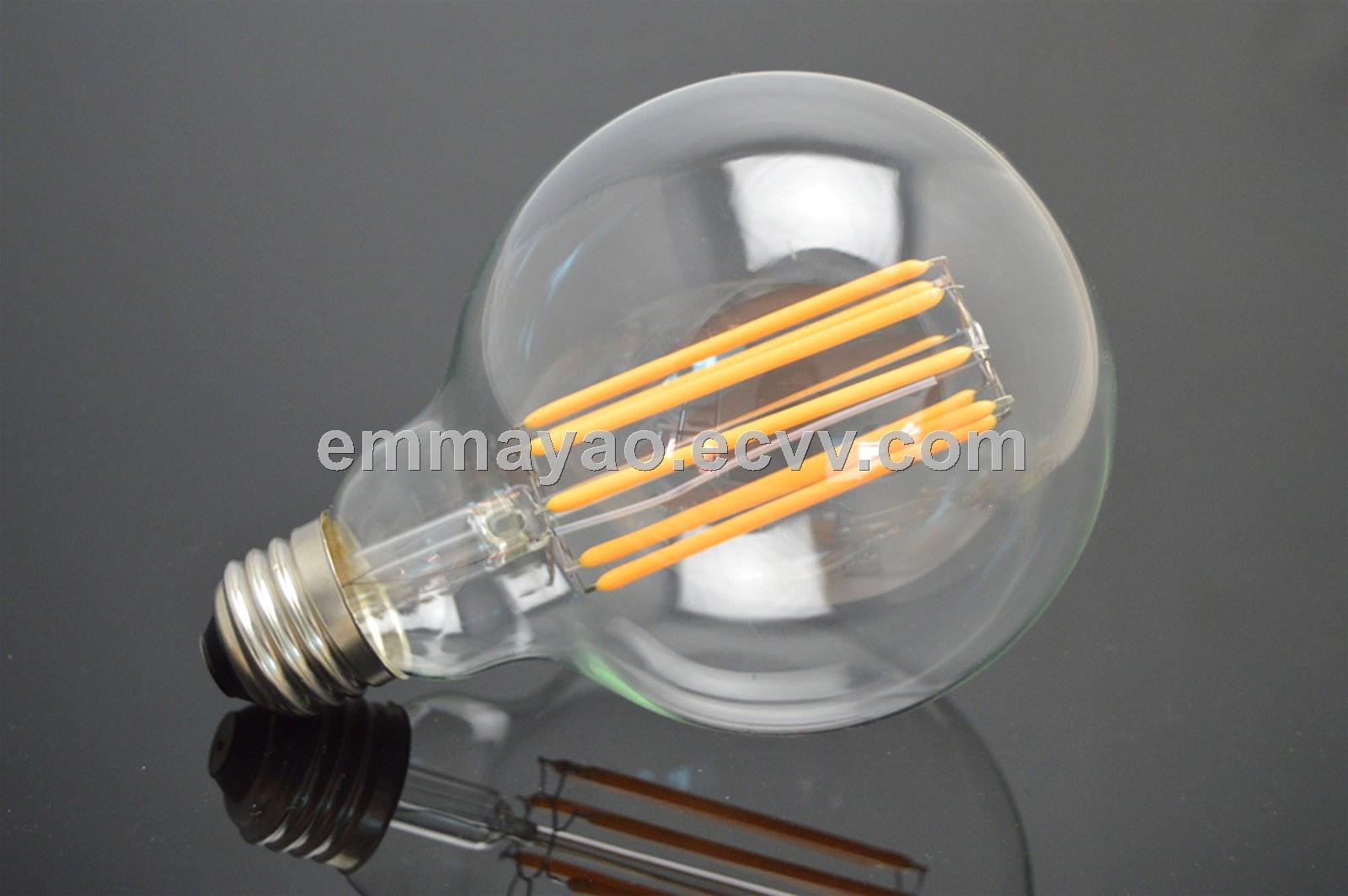 G95 long led filament with high lumen led bulb warm white light bulb