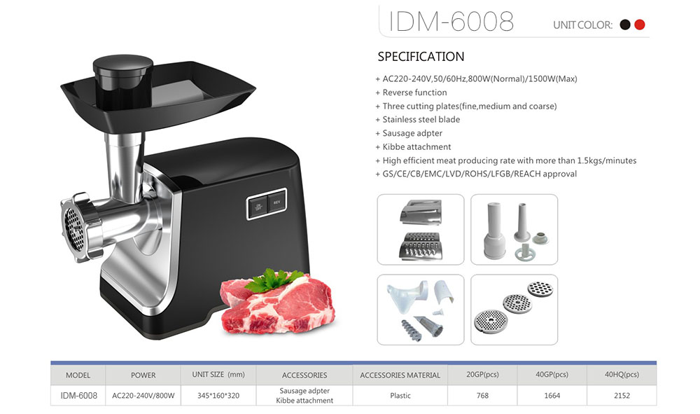 Ideamay High Quality 800w Small Kitchen Electric Meat Grinder Machine