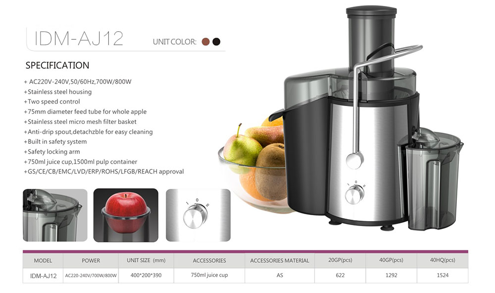 Ideamay Fashion Design 75mm Feeding Mouth Juice Maker Extractor Machine