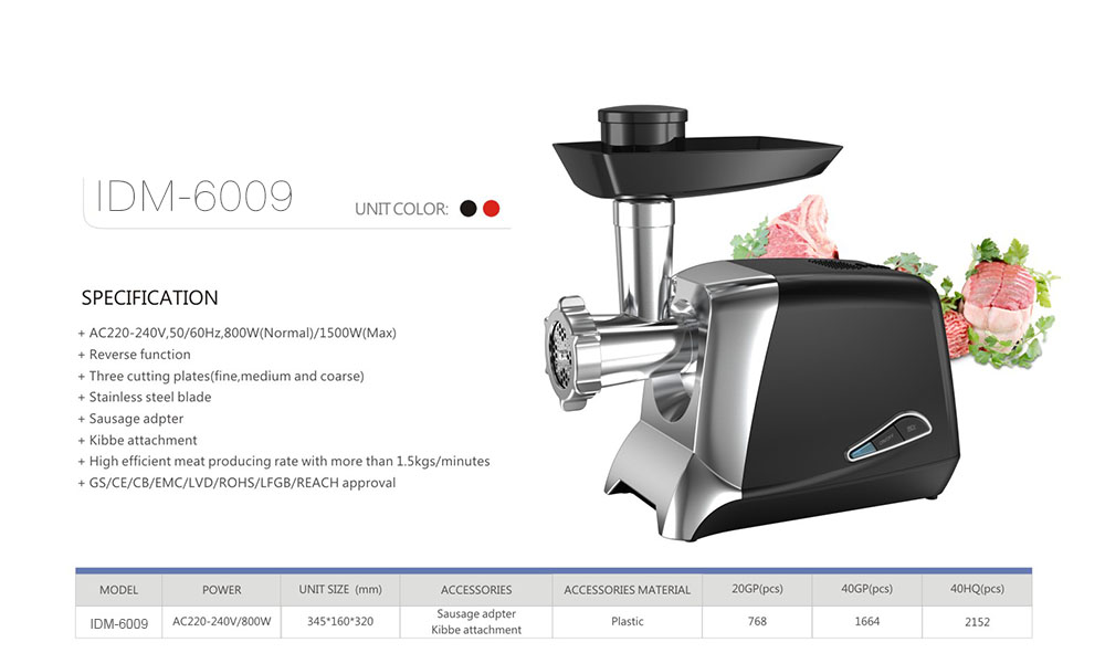 Ideamay Household 800w 15kgmin Electric Meat Grinder Machine