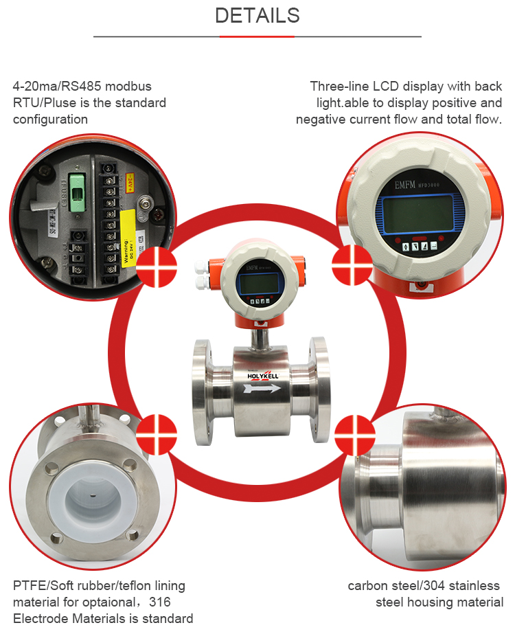 Holykell 4800E Electromagentic Flowmeter Magnetic Water Flow Meter Price Waste Water Flow Meter