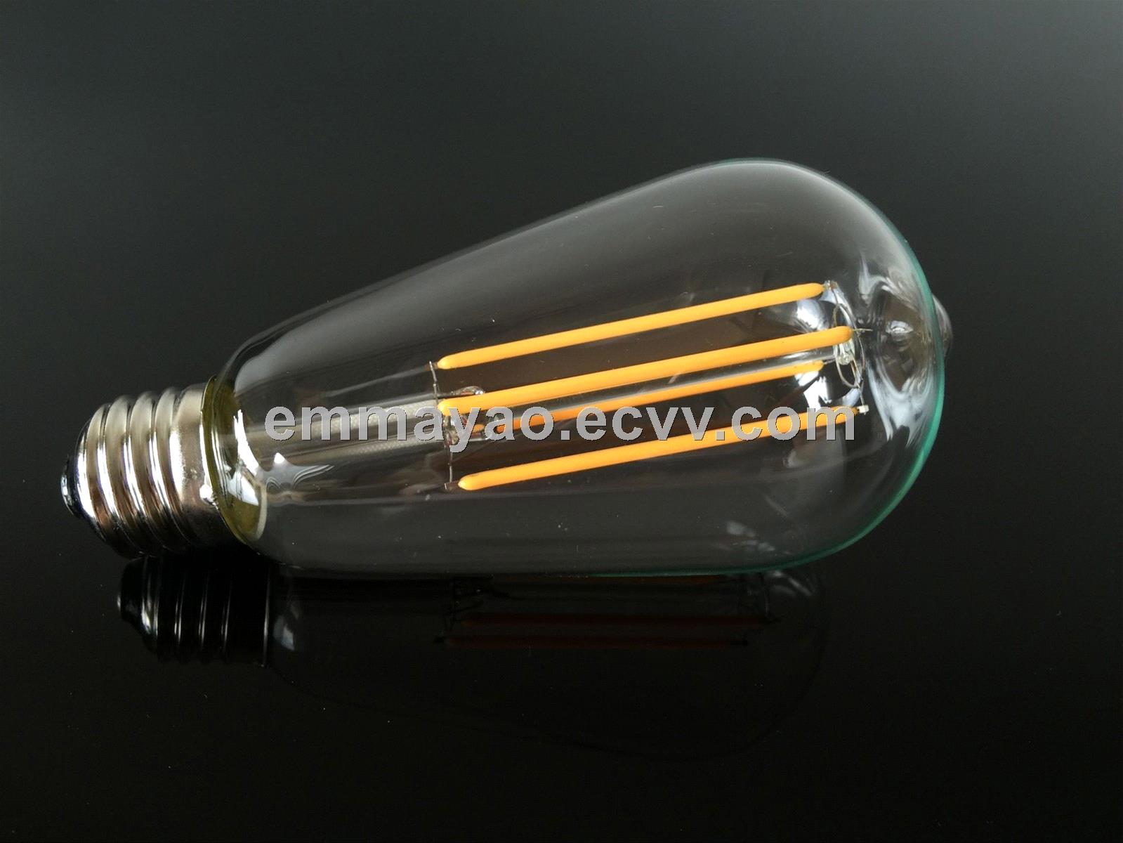 ST64 vintage led filament bulb clear bulb amber bulb with warm white light