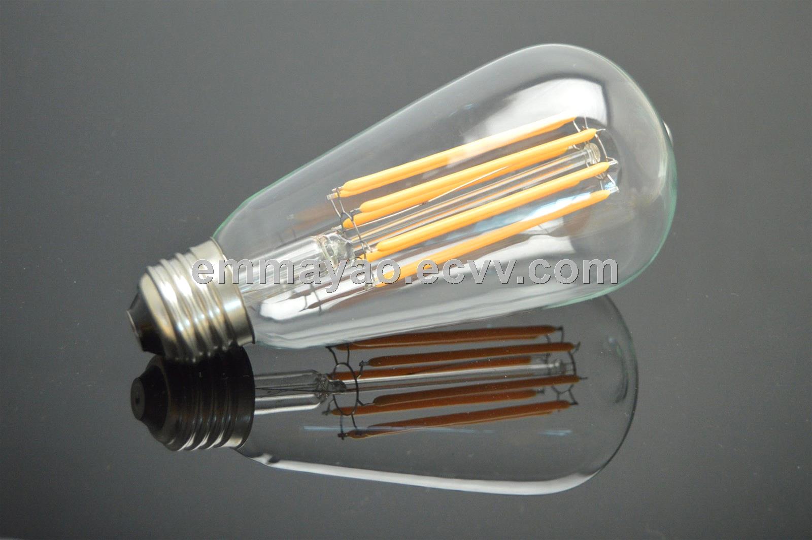 ST64 vintage led filament bulb clear bulb amber bulb with warm white light
