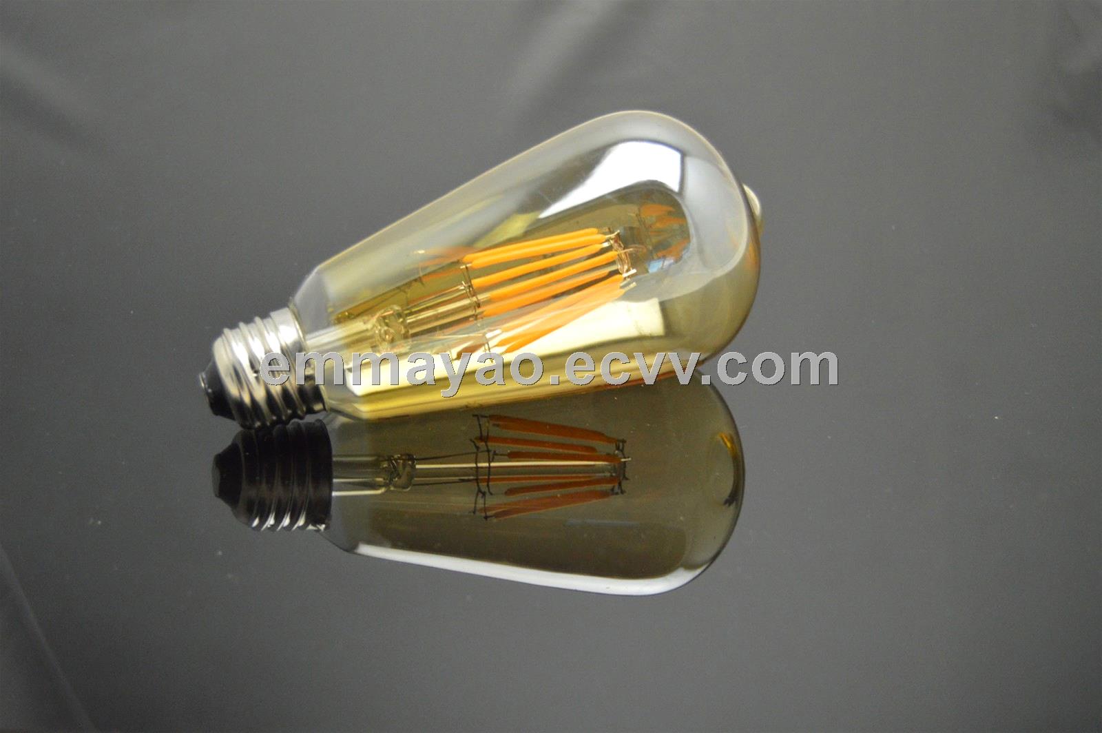 ST64 vintage led filament bulb clear bulb amber bulb with warm white light