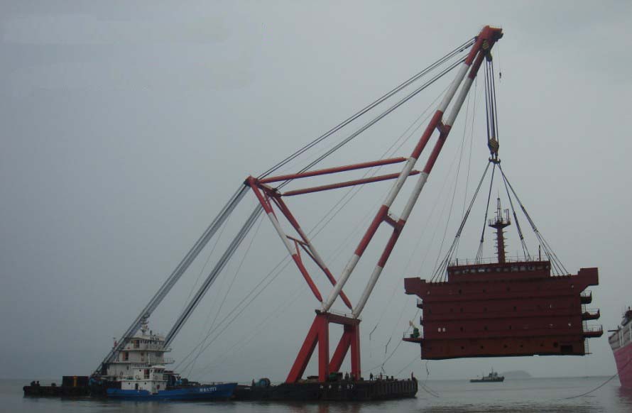 sheerleg 1000t floating crane barge 1000 ton shearleg sale sell 5million only