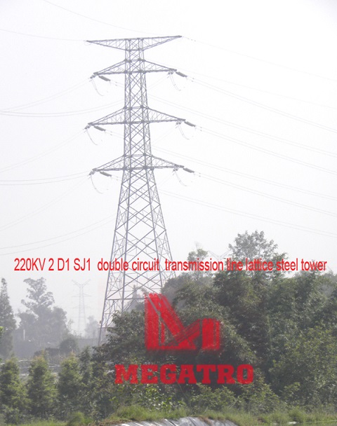 220KV 2D1 SJ1 double circuit transmission tower