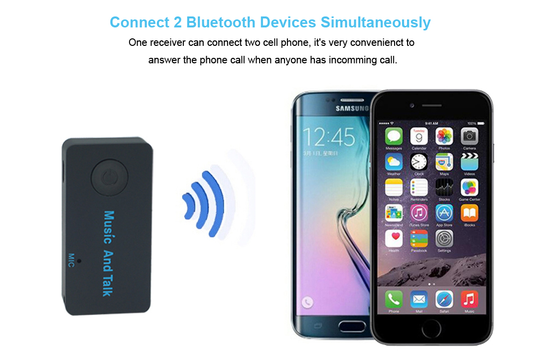 China supply 120mah V30 bluetooth handsfree H2 Car Bluetooth Receiver