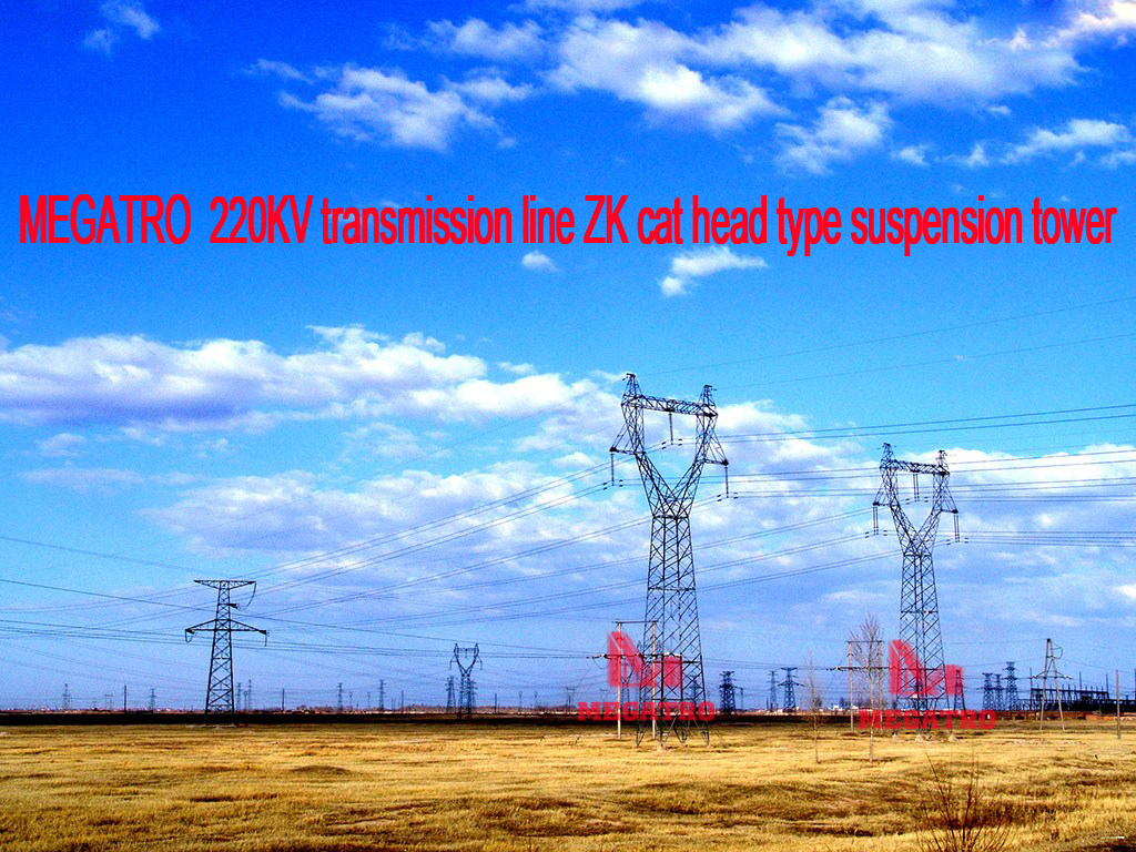 MEGATRO 220KV transmission line ZK cat head type suspension tower