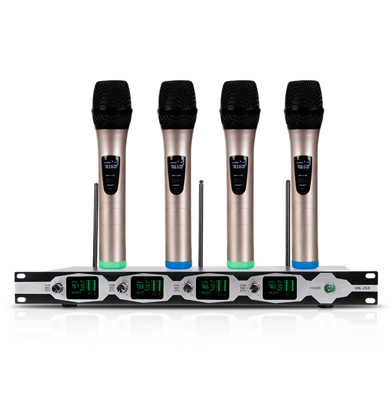 Four transmitters Professional VHF System With Two Handheld microphones