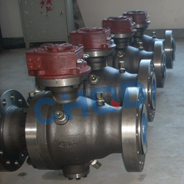 A216 WCB ball valve 2 piece flanged with worm gear operated