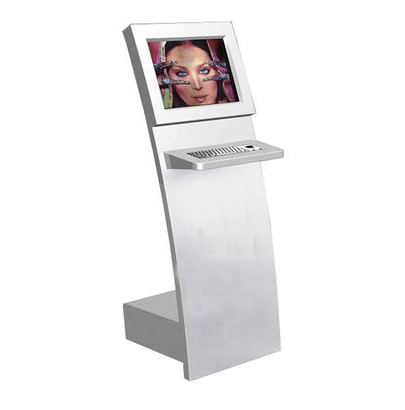 Slim Information Internet Kiosk with Infrared Touch Screen and Metal Keyboard