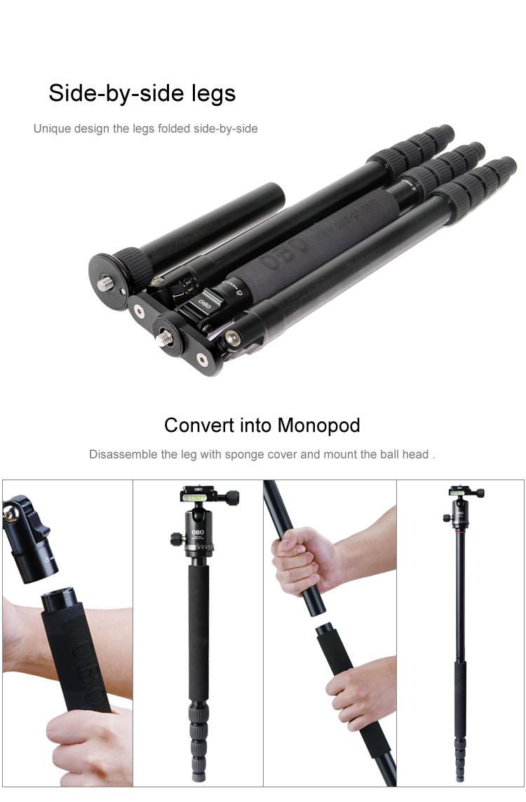 OBO 2017 hot new releases professional aluminum camera tripod BF255