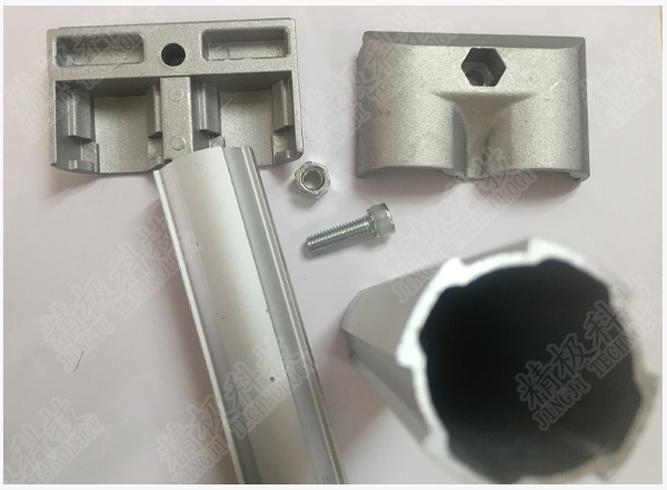 Parallel Double Aluminum Alloy Pipe Fitting Rectangle Oxide Sandblasting Jionts AL9