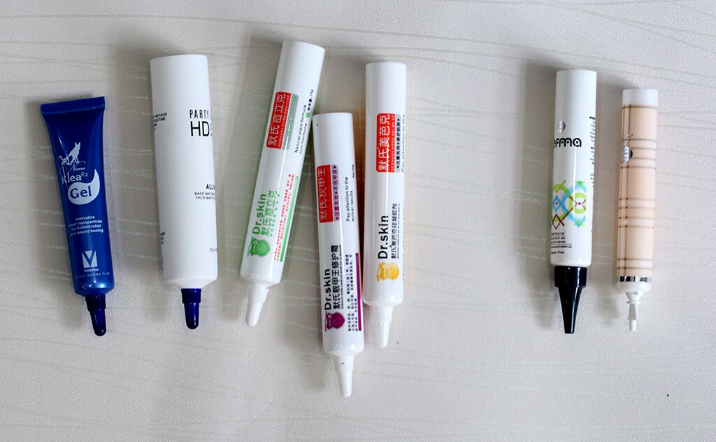 eye cream cosmetic soft tube packaging with sharp cap