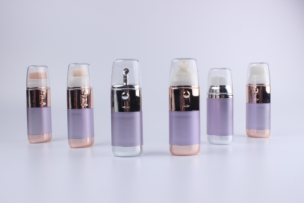 Acrylic airless bottle for face massage with pump