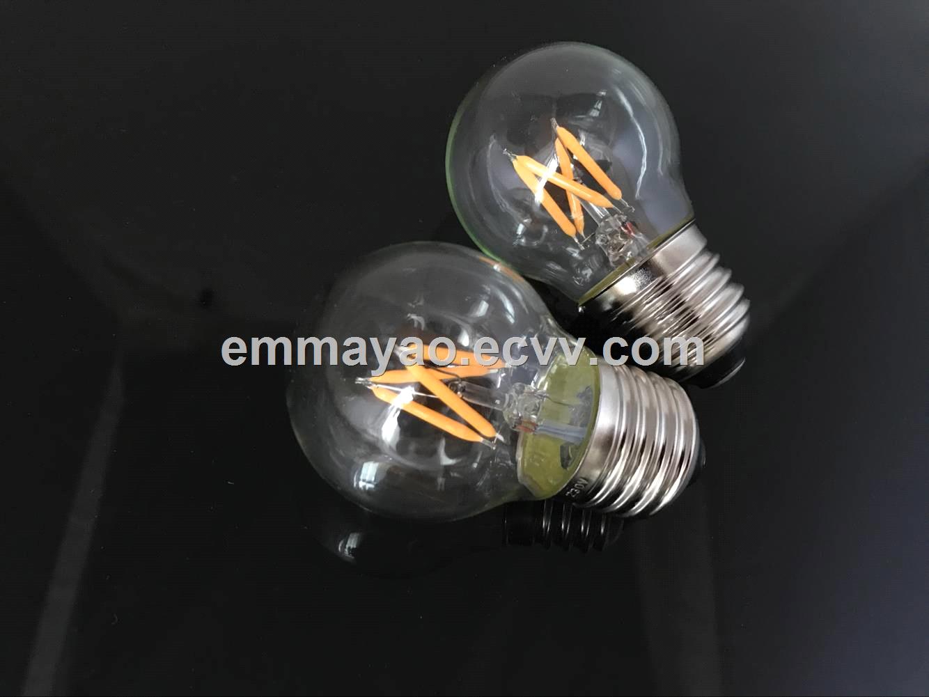 G45 global led bulb 2W E27 new style filament led bulb glass bulb