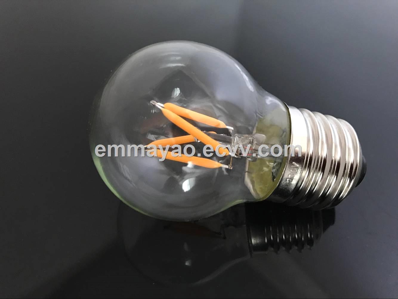 G45 global led bulb 2W E27 new style filament led bulb glass bulb