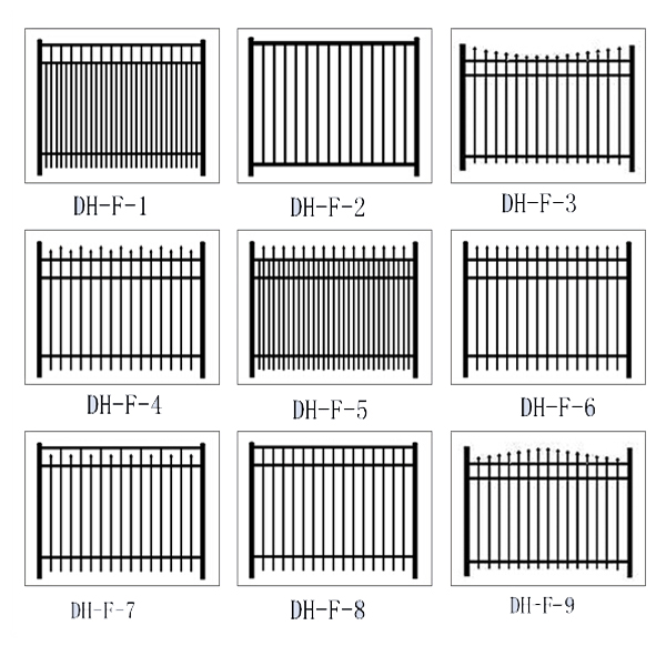 Modern used steel fencing metal fence wrought iron fence