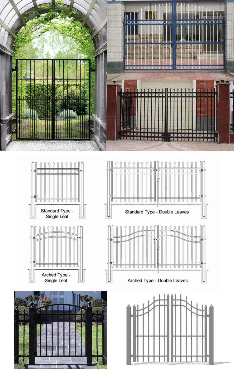 Modern used steel fencing metal fence wrought iron fence