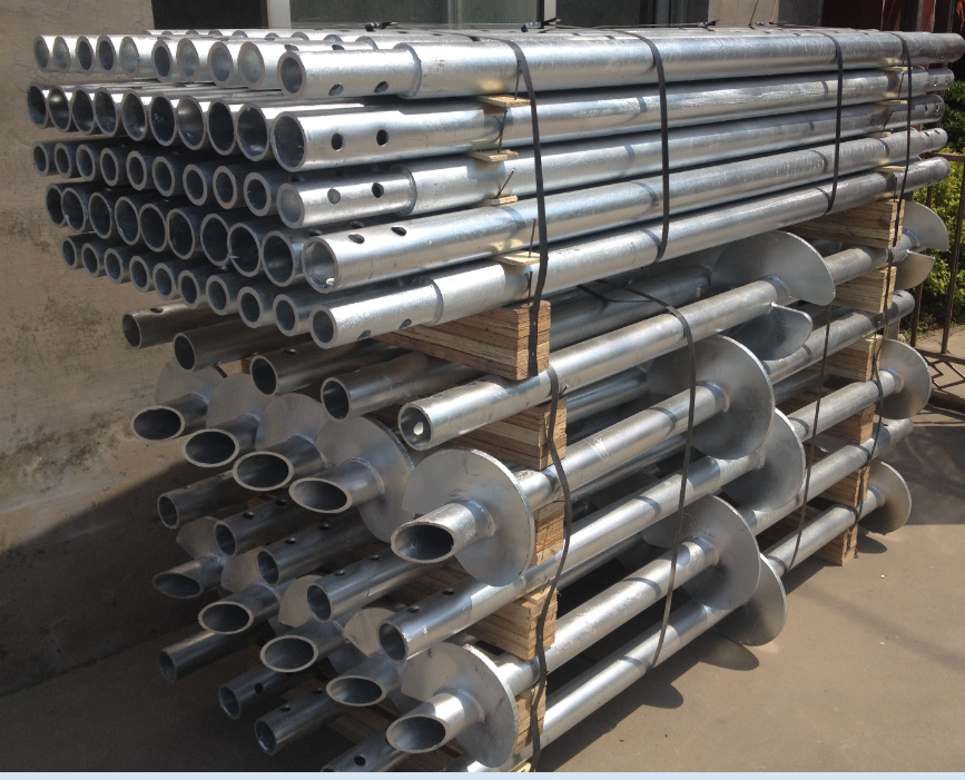 Round Shaft Helical Screw PilesPiersAnchors for Solar Installation