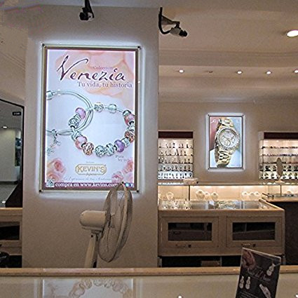 Acrylic Crystal LED Photo Frame Light Box For Office Store Sign Display With Wall Mounted