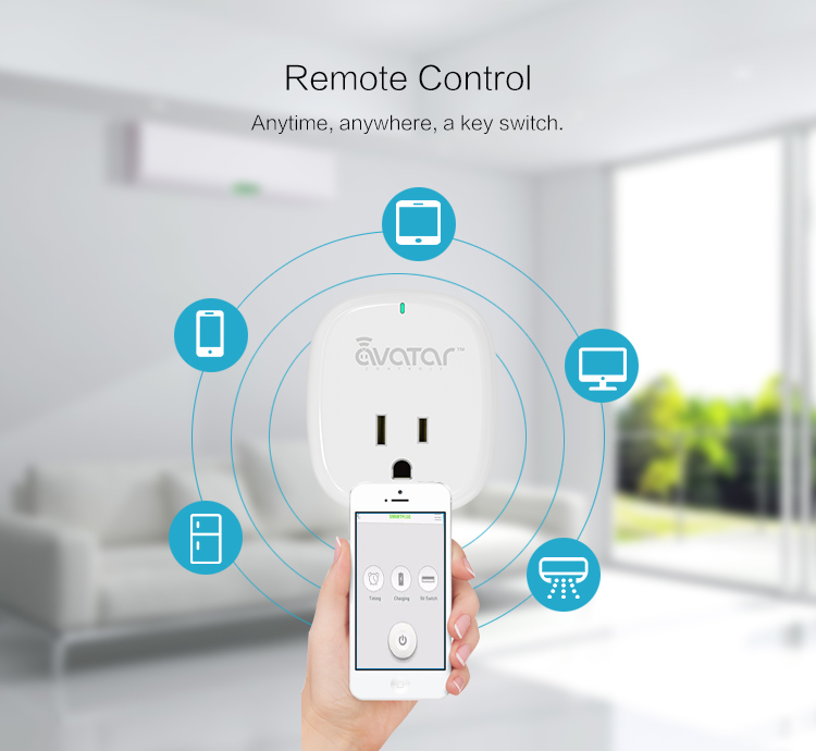 Smart home WiFi plug socket app controls