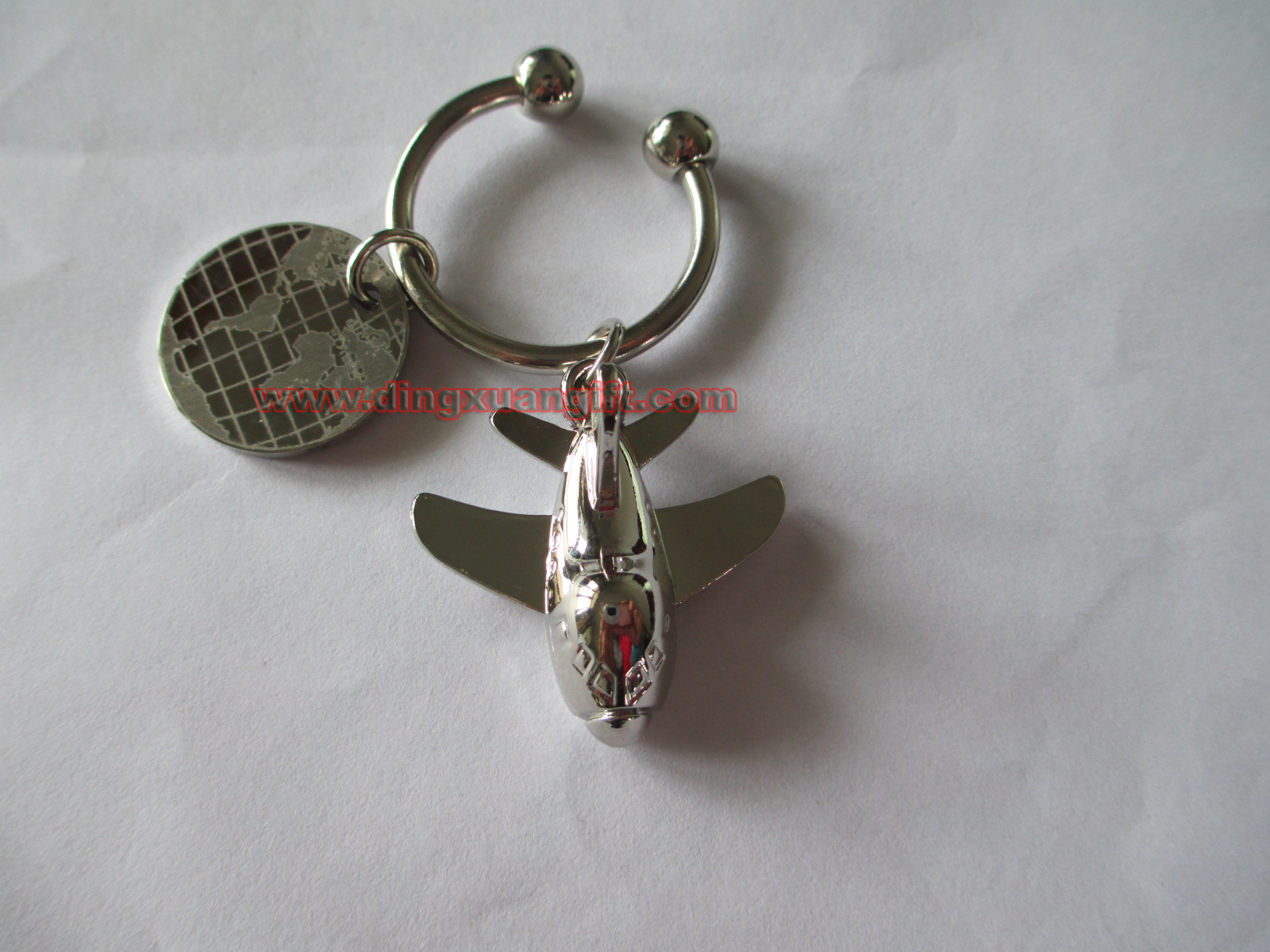 Custom 3D metal airplane keyring