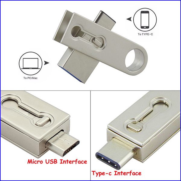 Metal Swivel USB 31 Type C Pen Drive Key Ring Design Cheap Price