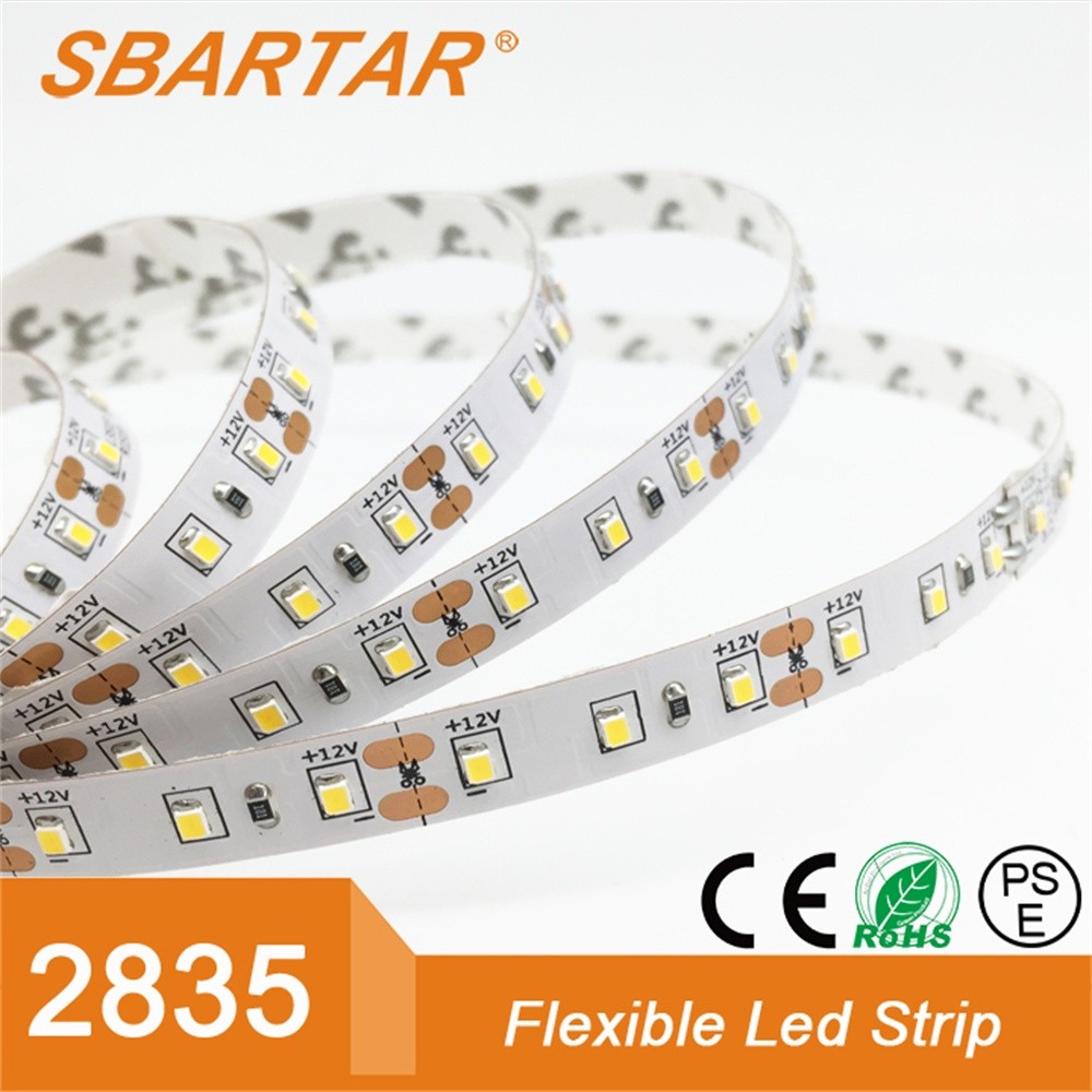 2017 Factory Supplier Single Color Warm White 3000K DC24V 2835 Low Voltage IP65 Waterproof Led Strip