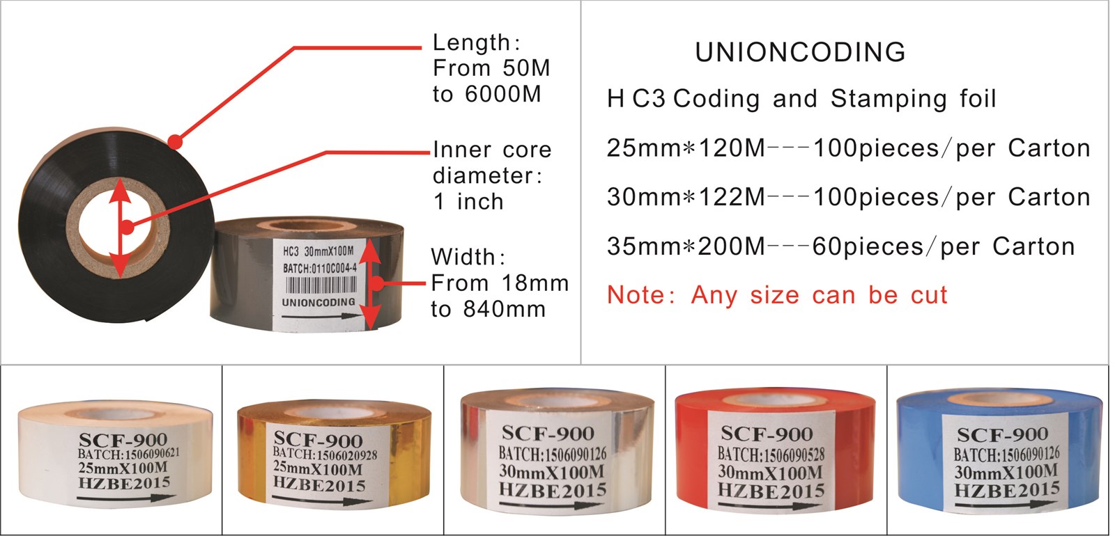 width 35mm length 100m ink coder ribbon for printing date