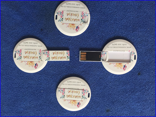 Slim Round Card USB Pen Thumb Drive 2GB 4GB 8GB 16GB 32GB Free Sample Printing