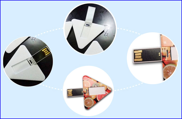 Geometry ABS Triangle Card USB Thumbdrive Pen Drive Free Digital Printing Swift Production