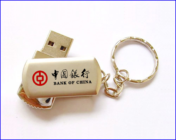 Classic Mini Swivel Solid Metal Design USB Flash Drive Pendrive Free Key Chain