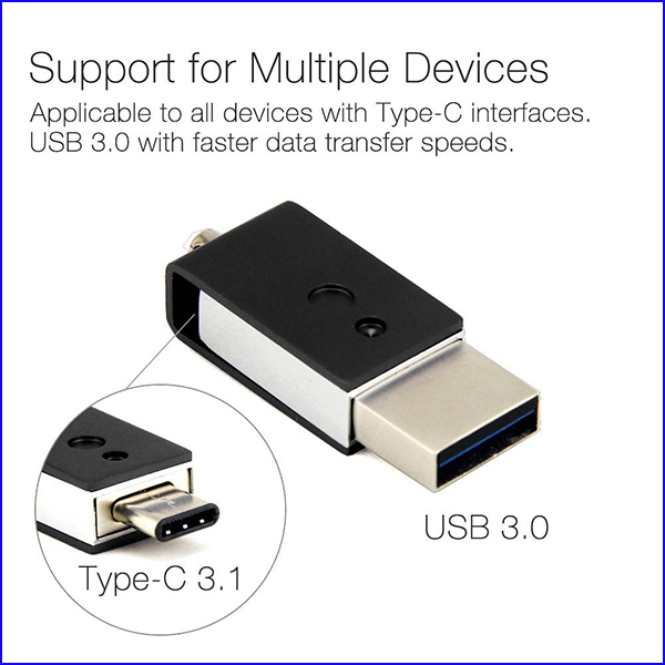 Tiny Swivel Colorful USB 31 USB C Flash Drive Free Key Ring OTG Function