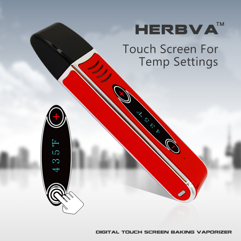 2017 portable Dry Herb vaporizer vape pen Herbva with touch screen monitor electronic cigarette