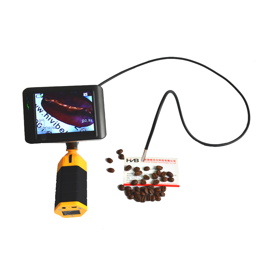 Handheld small video inspection camera with recording LCD monitor