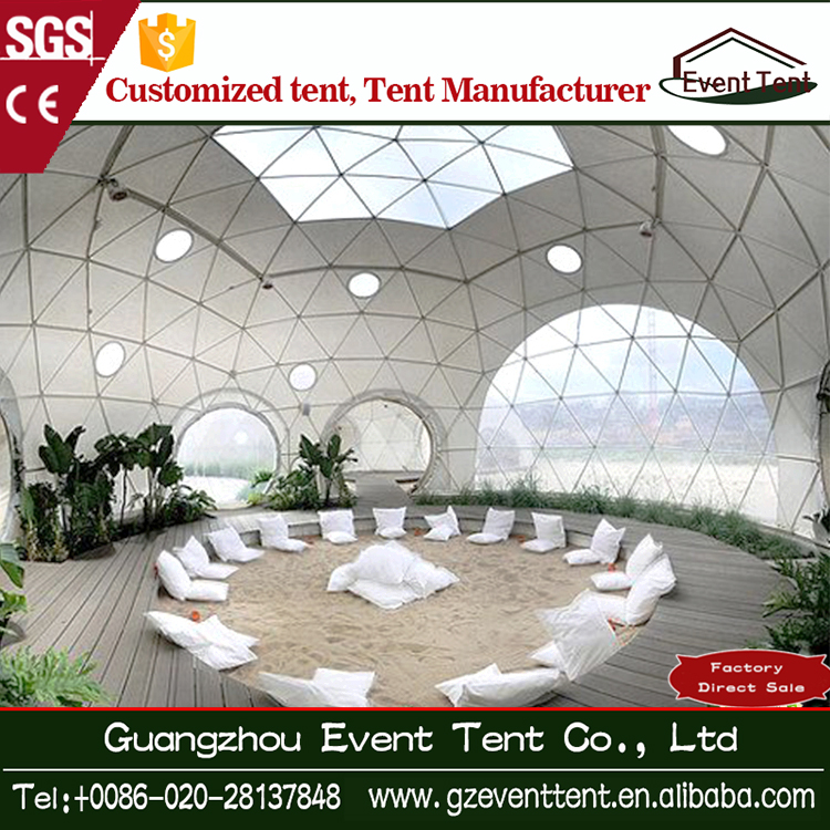 Luxury double layer geodesic dome tent for cold weather