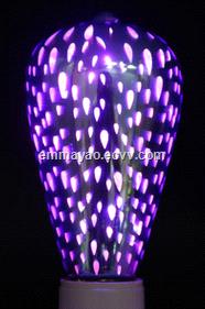 3D filament LED bulb 6W fireworks figure with different color