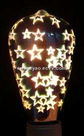 3D filament LED bulb 6W fireworks figure with different color